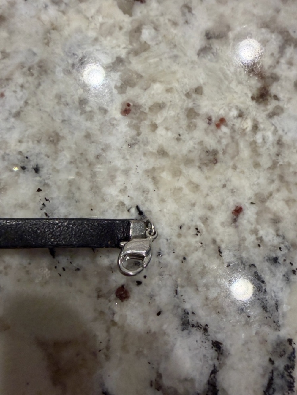 J'Adore Silver Letter Accent Black Leather Bracelet by DIOR - Picture 6 of 7